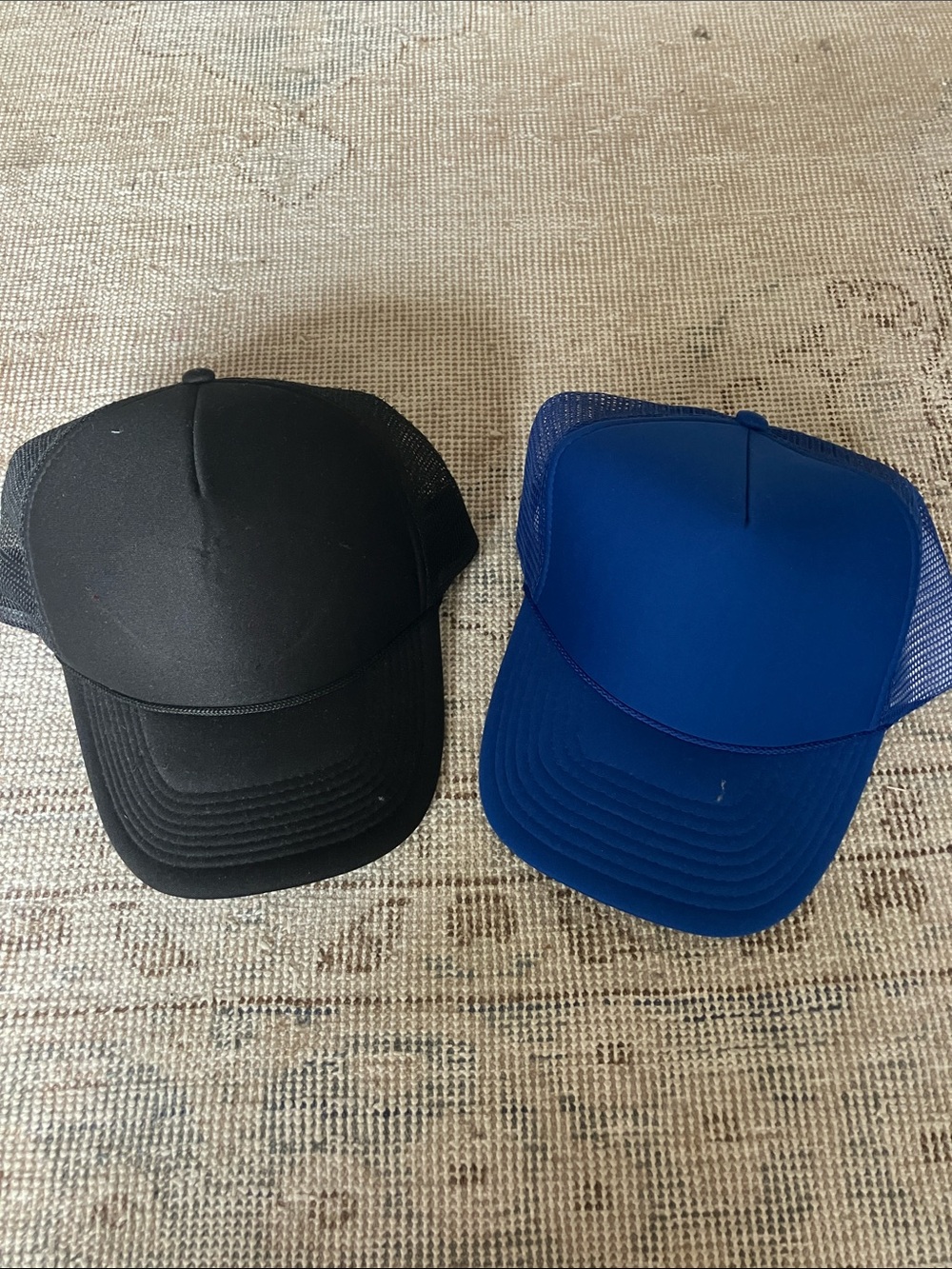 Men's Black and Blue Trucker Caps - Classic Mesh Baseball Hats